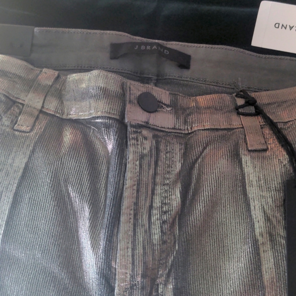 J Brand 32 Ruby Cigarette Silver Foil Jeans